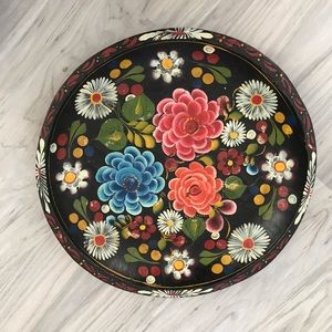 🔻sale vintage Mexican floral batea tray